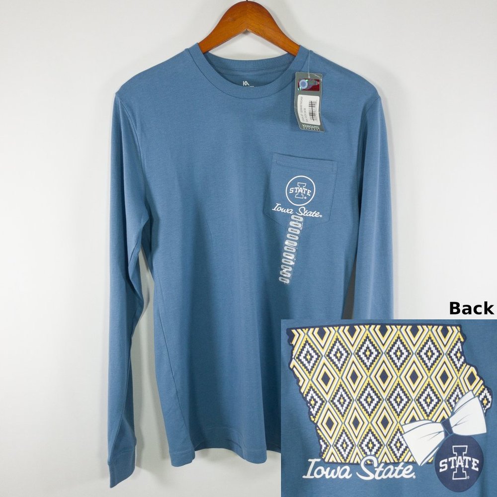 Iowa State Cyclones Blue Pocket Tee Shirt S M L XL